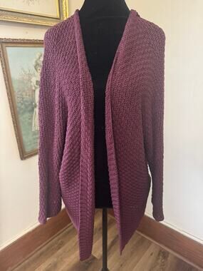 Brandy Melville Purple Open Knit Cardigan Sweater One Size Oversized